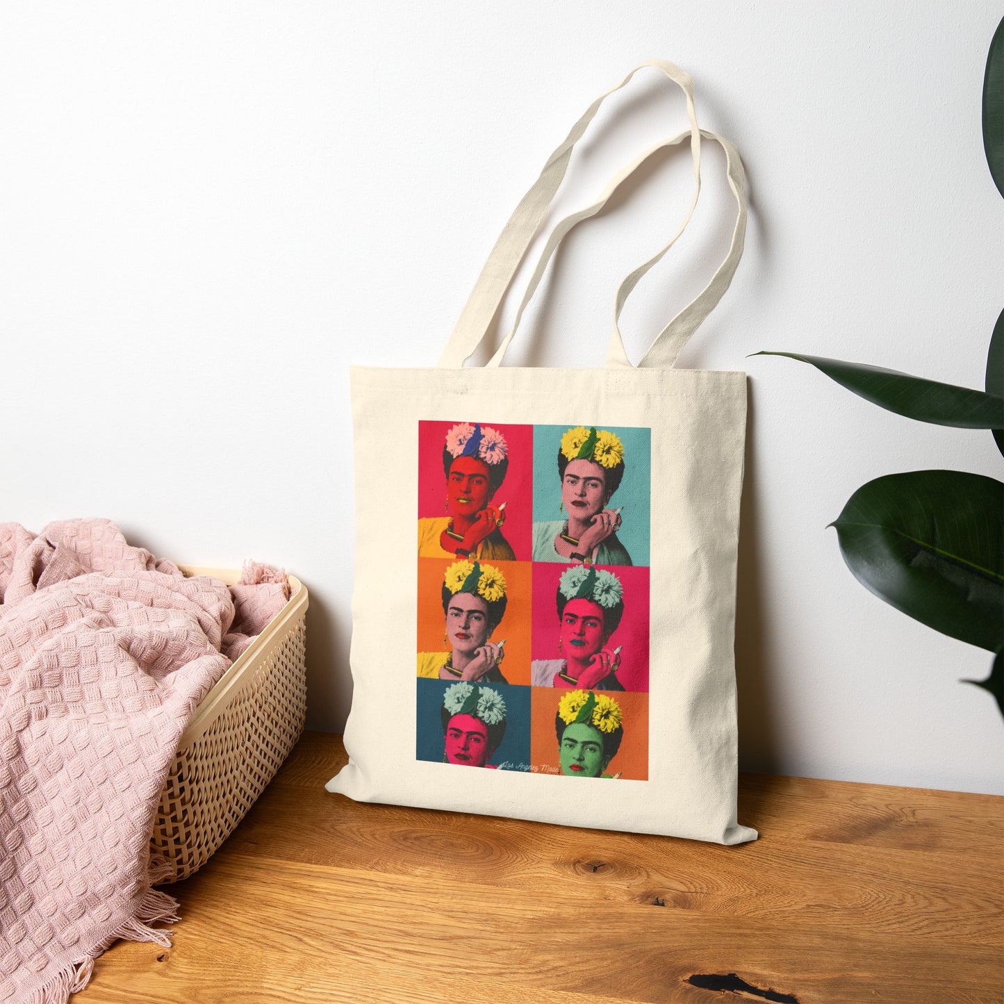 Los Angelez Made x Frida Kahlo Warhol Canvas Tote Bag