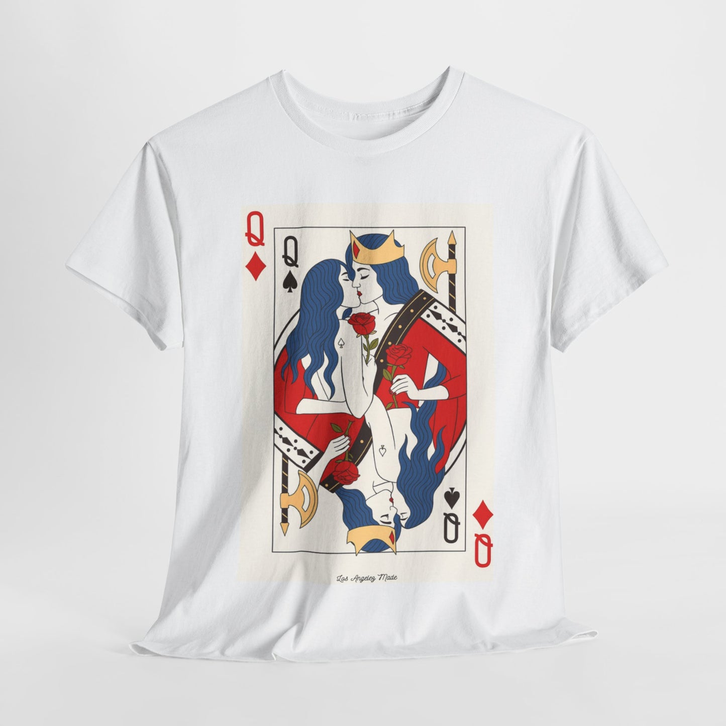 Los Angelez Made x Two Queens Card Unisex Heavy Cotton T-Shirt