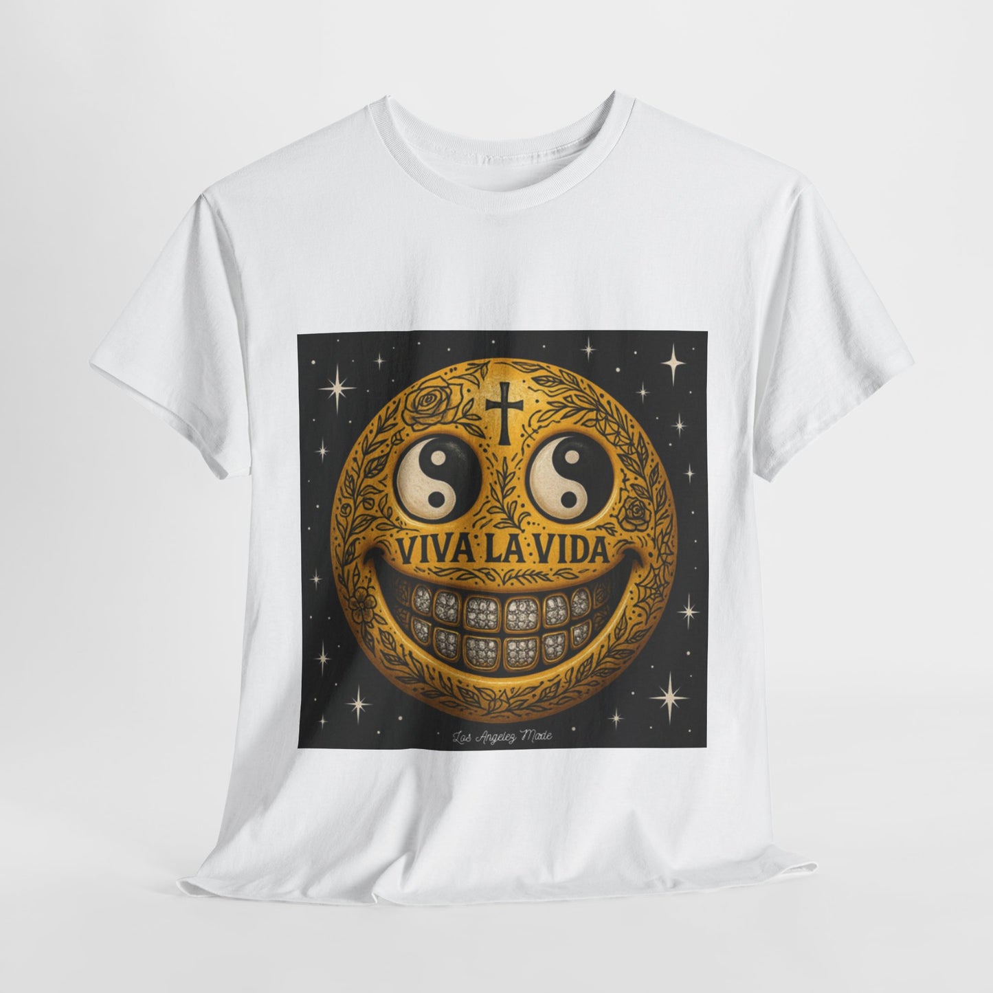 Los Angelez Made x Tattooed Smiley Face Unisex Heavy Cotton T-Shirt