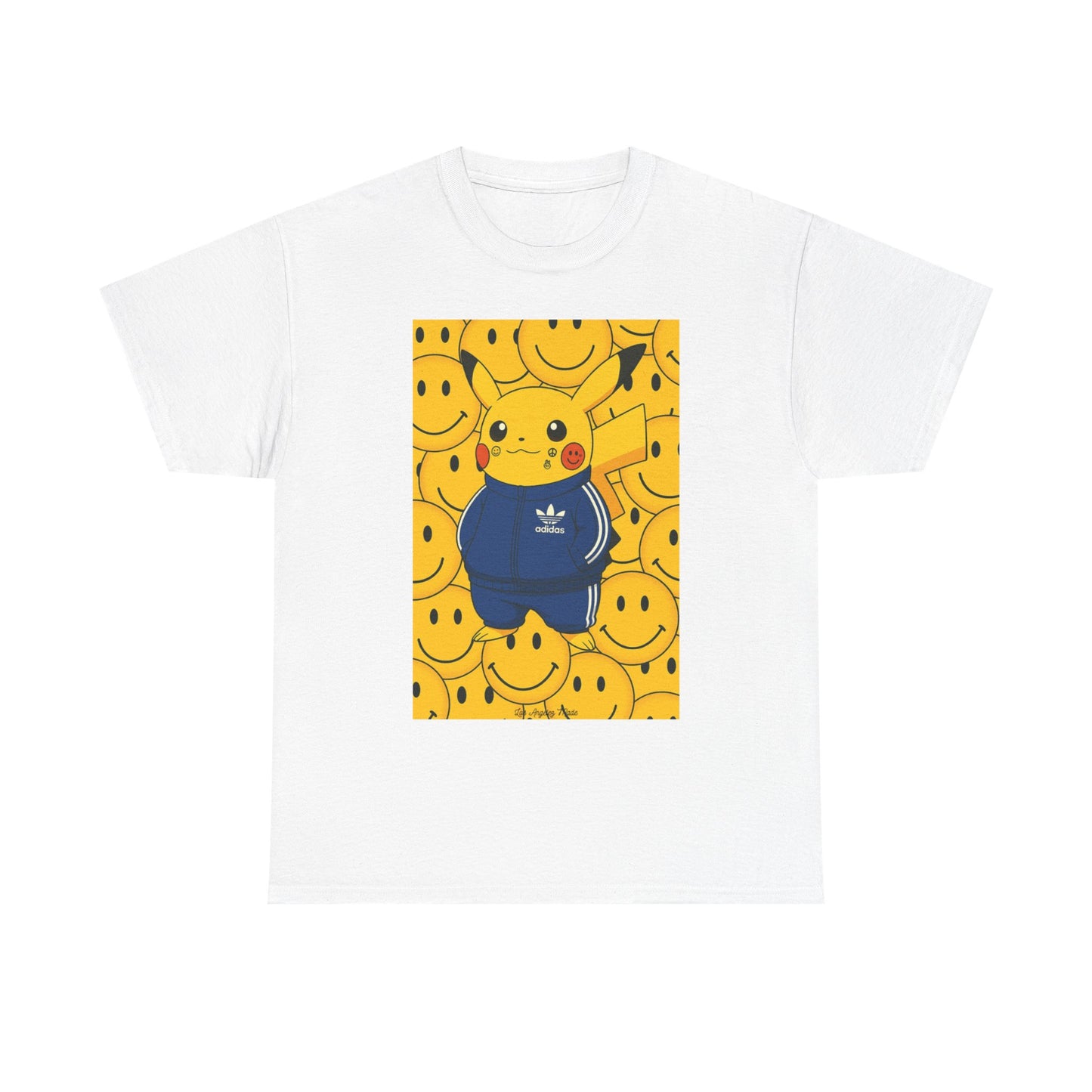 Los Angelez Made x Pika Smiley Face Unisex Heavy Cotton T-Shirt