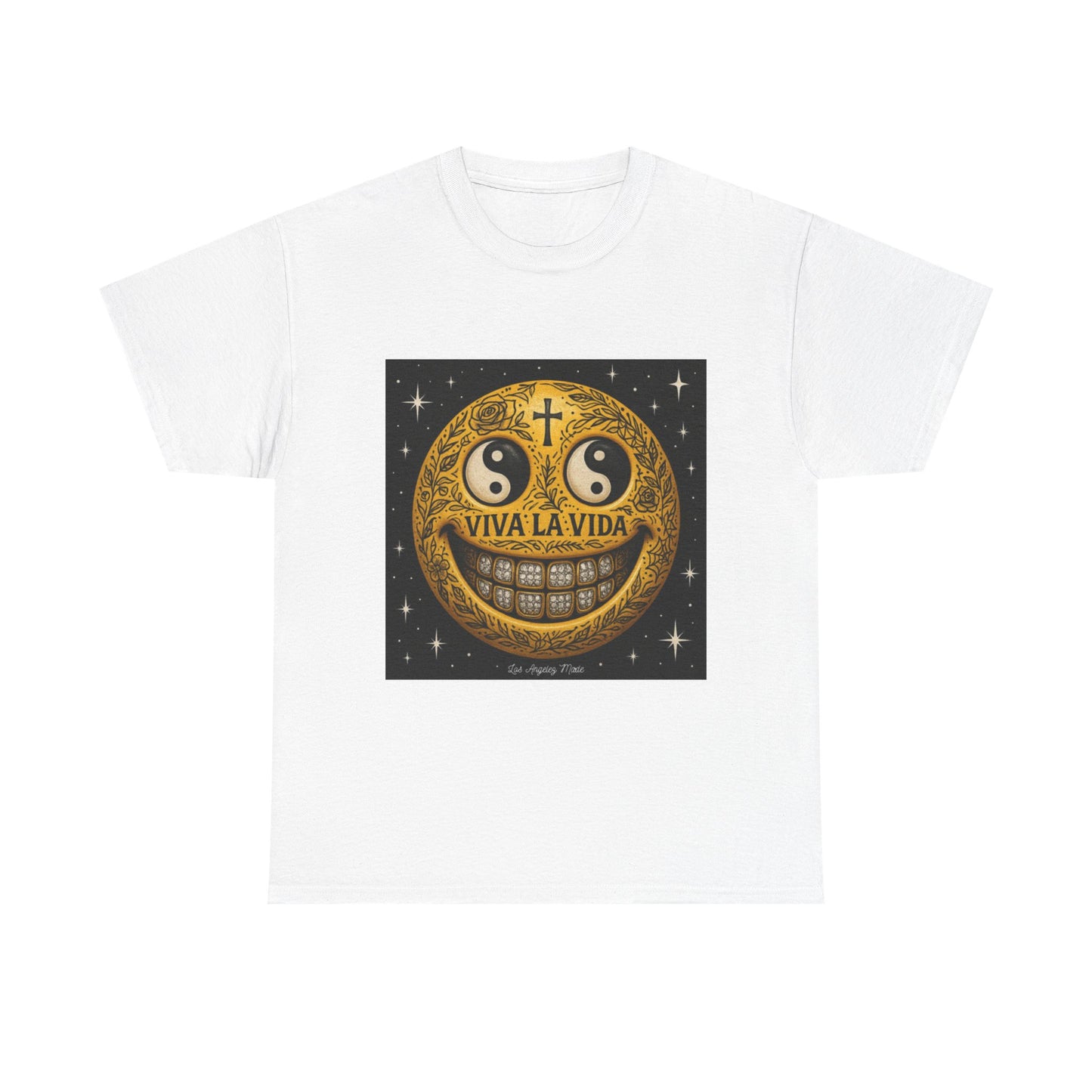 Los Angelez Made x Tattooed Smiley Face Unisex Heavy Cotton T-Shirt