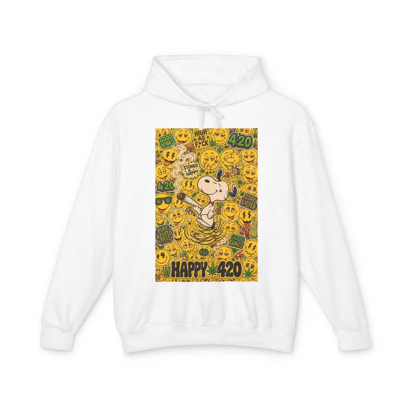 Los Angelez Made x 420 Happy Snoopy Hoodie Unisex Lightweight Hooded Sweatshirt