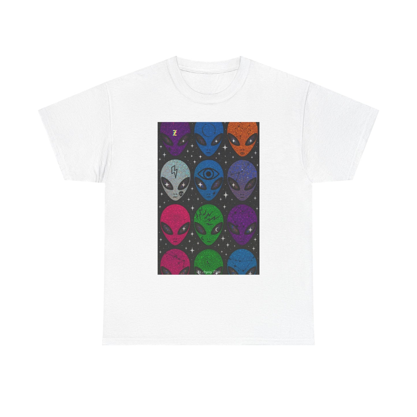 Los Angelez Made x Y2K Alien Sticker Sheet Unisex Heavy Cotton T-Shirt