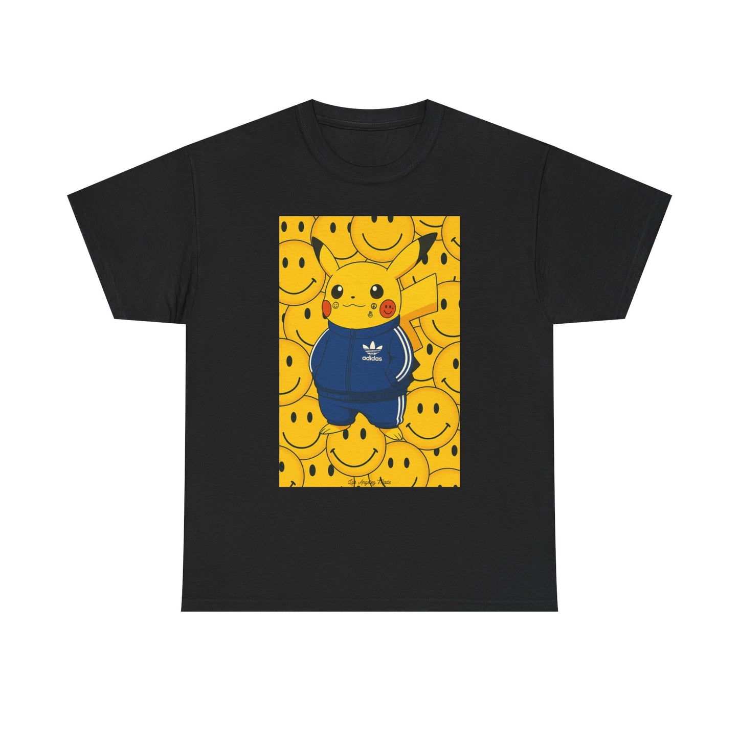 Los Angelez Made x Pika Smiley Face Unisex Heavy Cotton T-Shirt