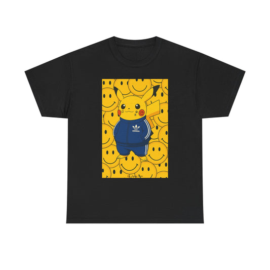 Los Angelez Made x Pika Smiley Face Unisex Heavy Cotton T-Shirt
