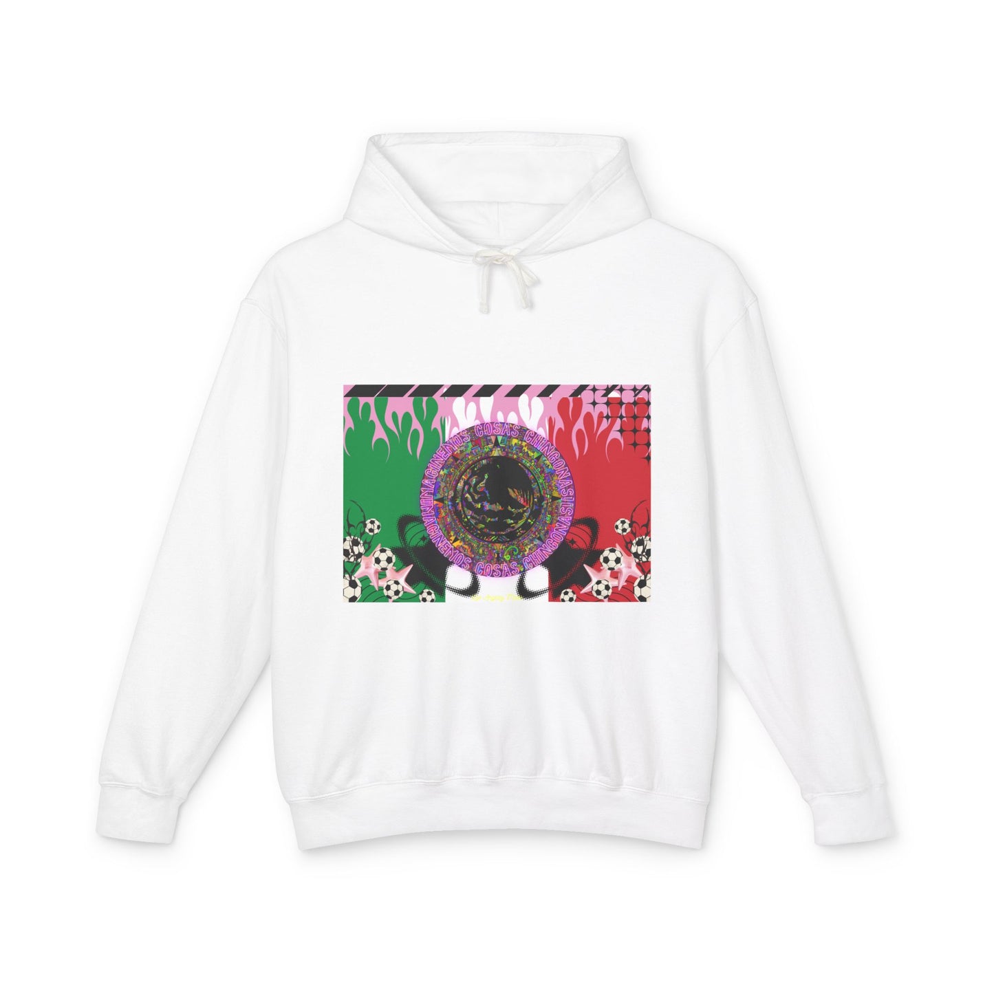 Los Angelez Made x Mexican Flag Hoodie Unisex Lightweight Hooded Sweatshirt