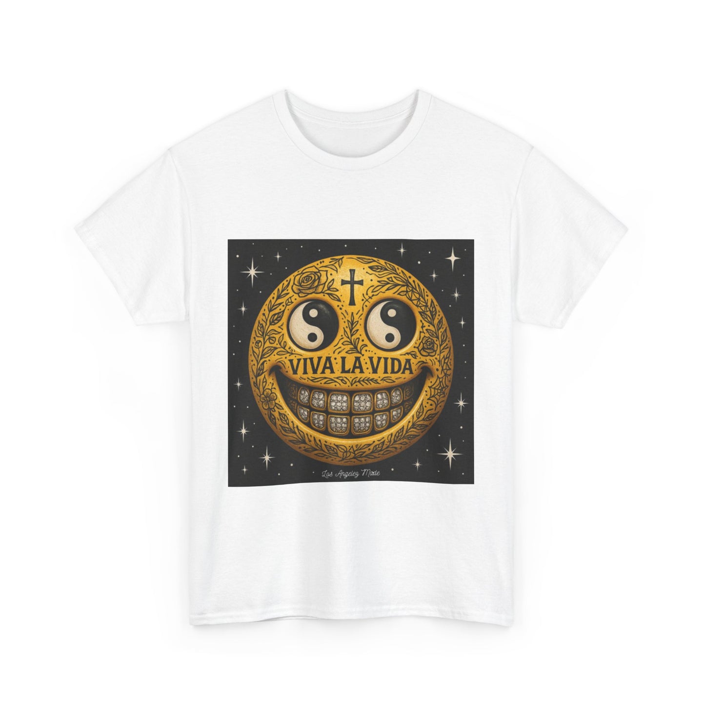Los Angelez Made x Tattooed Smiley Face Unisex Heavy Cotton T-Shirt