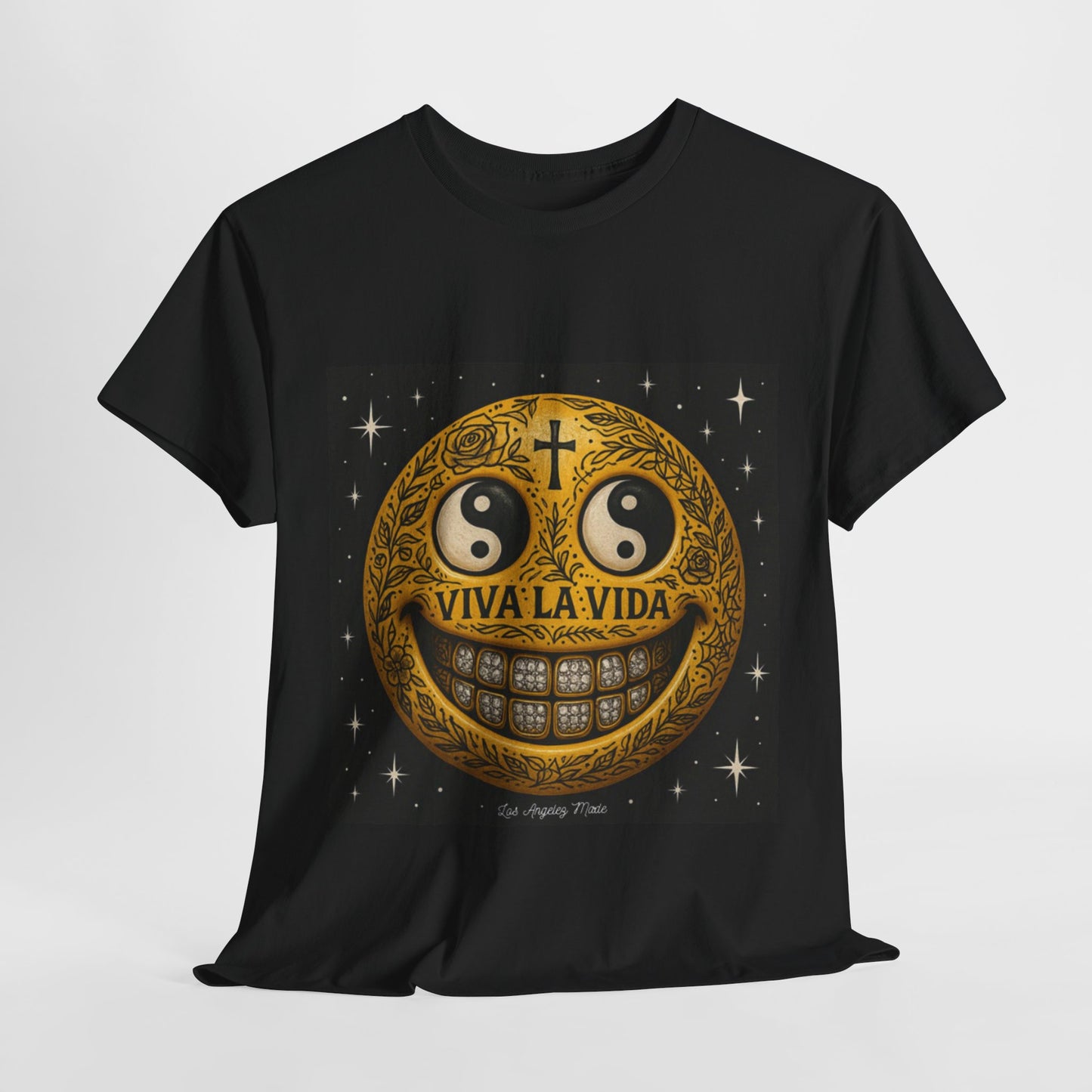 Los Angelez Made x Tattooed Smiley Face Unisex Heavy Cotton T-Shirt