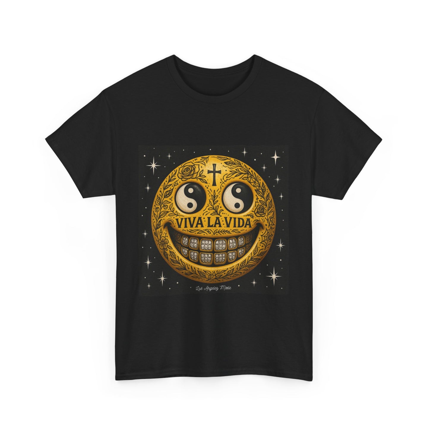 Los Angelez Made x Tattooed Smiley Face Unisex Heavy Cotton T-Shirt