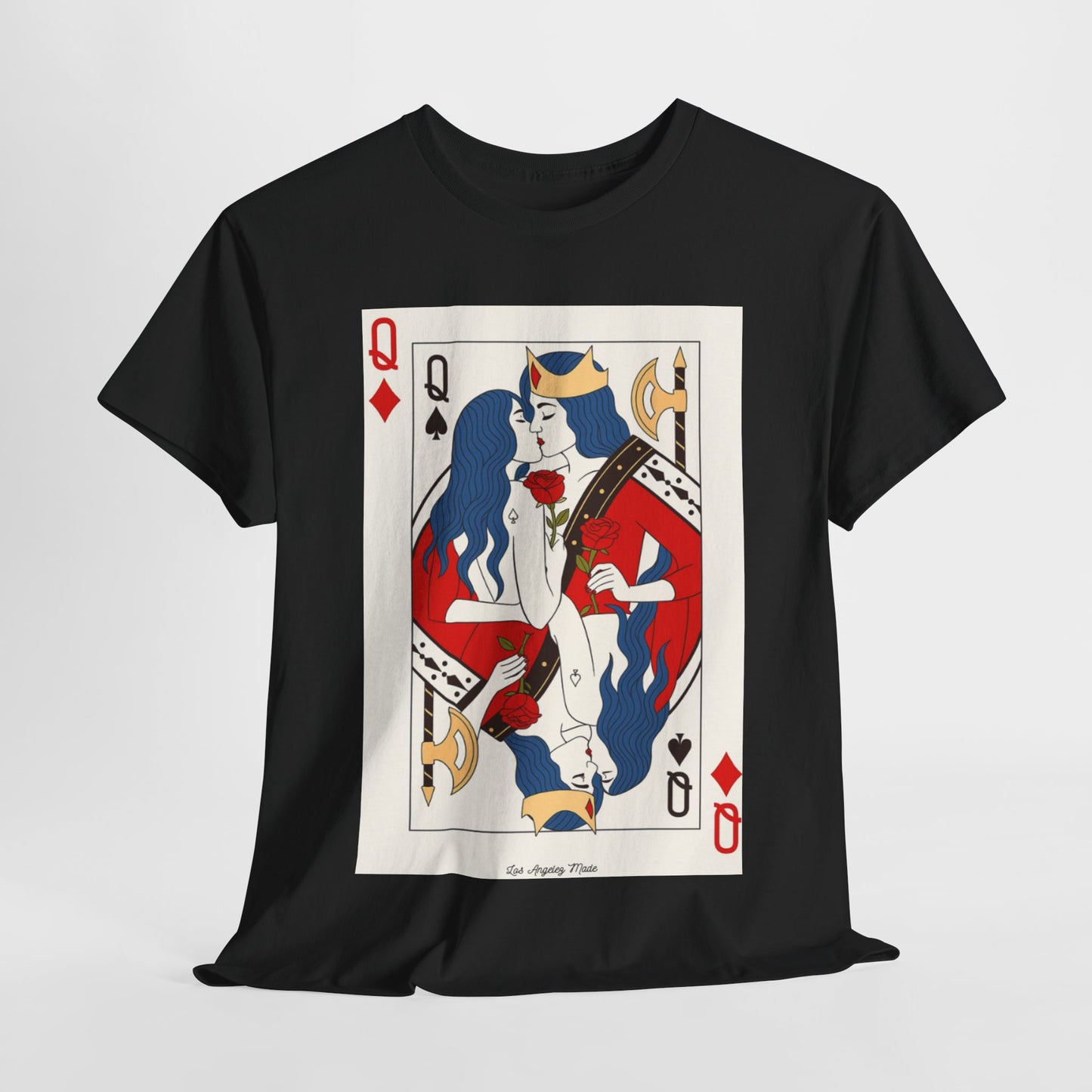 Los Angelez Made x Two Queens Card Unisex Heavy Cotton T-Shirt
