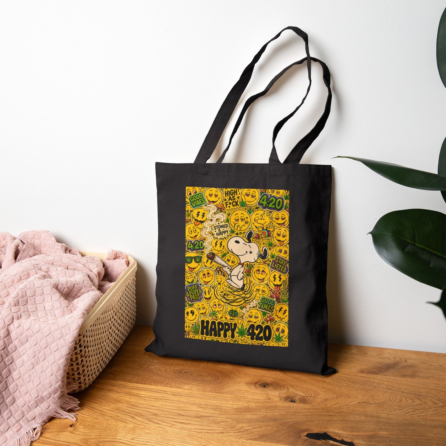 Los Angelez Made x 420 Happy Snoopy Canvas Tote Bag