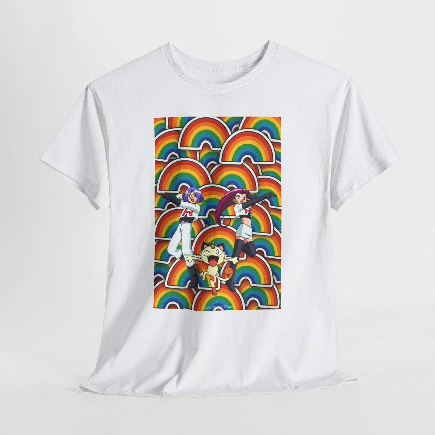 Los Angelez Made x Team Rocket Rainbow Emoji Unisex Heavy Cotton T-Shirt