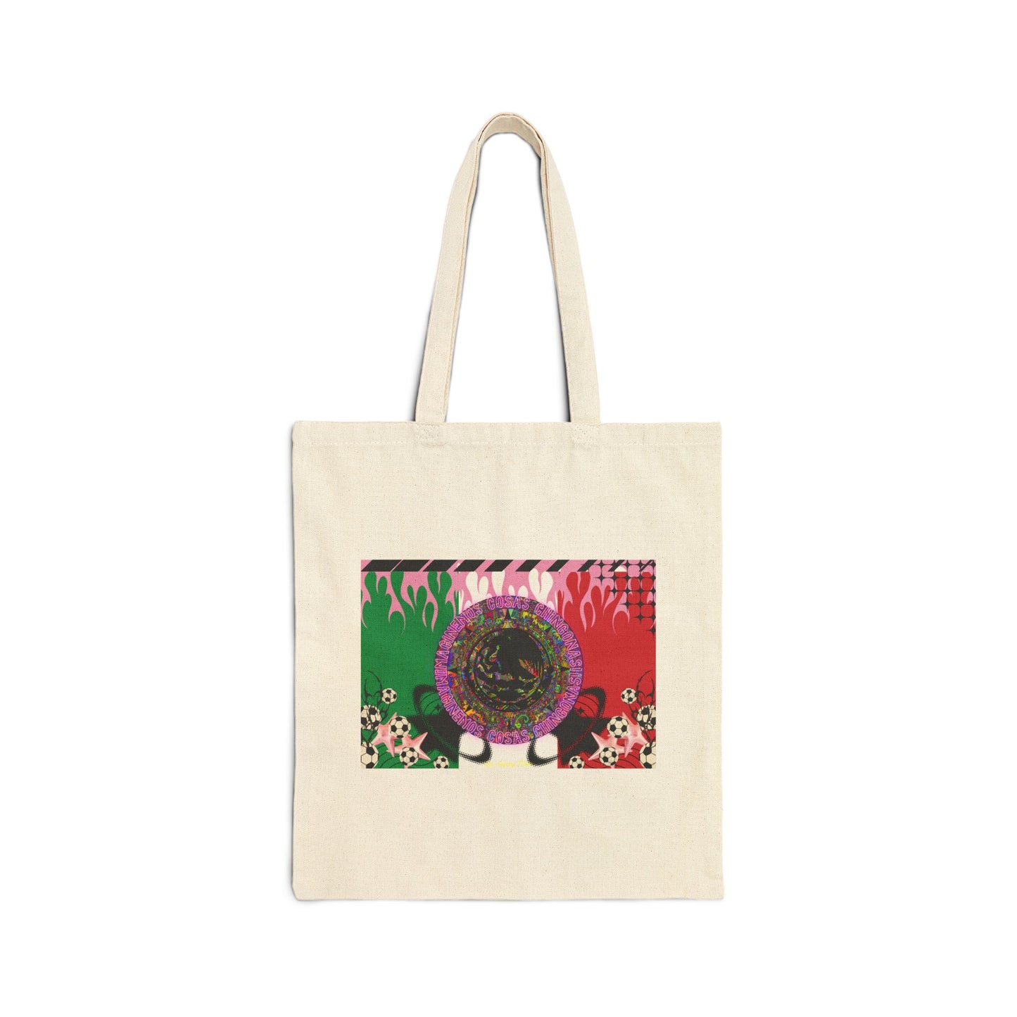 Los Angelez Made x Mexican Flag Canvas Tote Bag