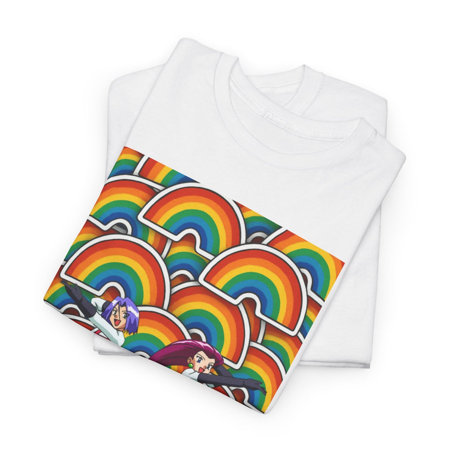 Los Angelez Made x Team Rocket Rainbow Emoji Unisex Heavy Cotton T-Shirt