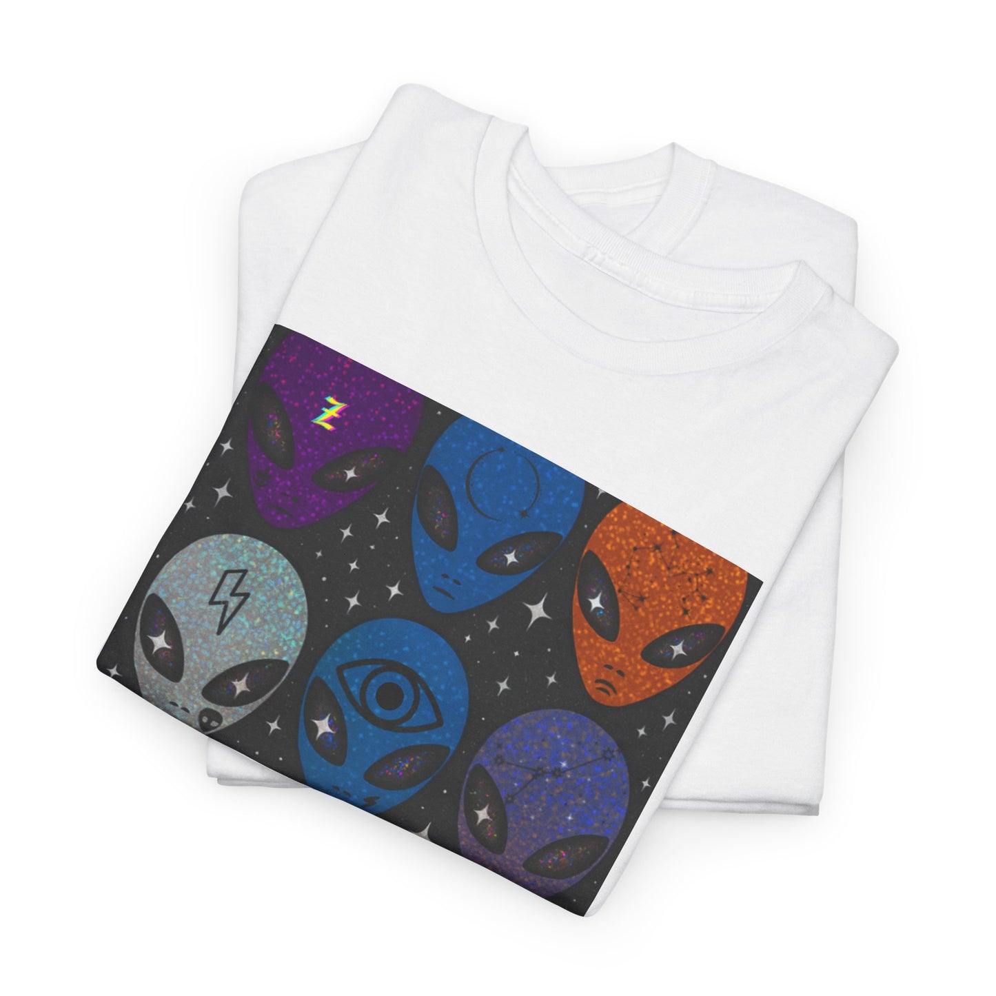Los Angelez Made x Y2K Alien Sticker Sheet Unisex Heavy Cotton T-Shirt