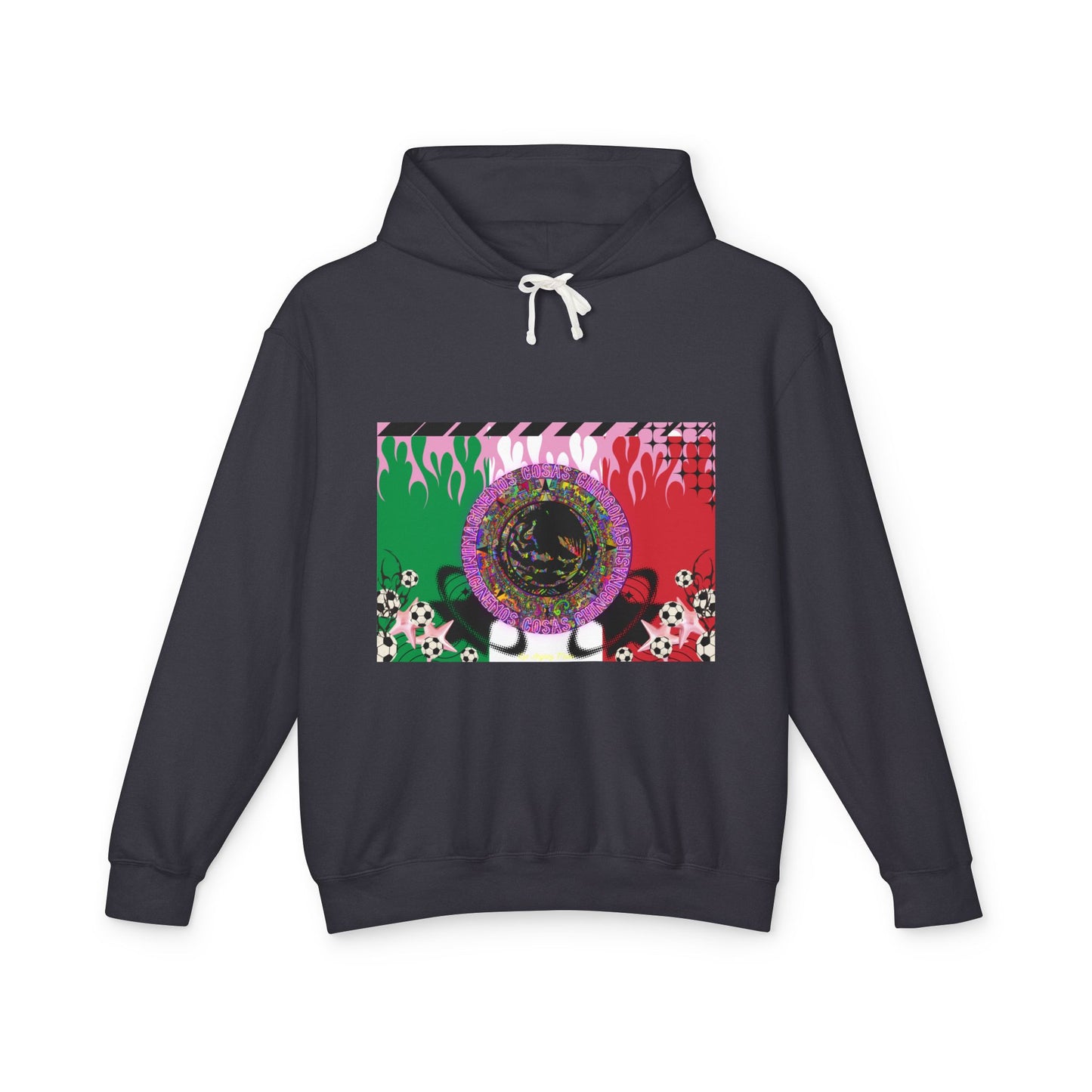 Los Angelez Made x Mexican Flag Hoodie Unisex Lightweight Hooded Sweatshirt