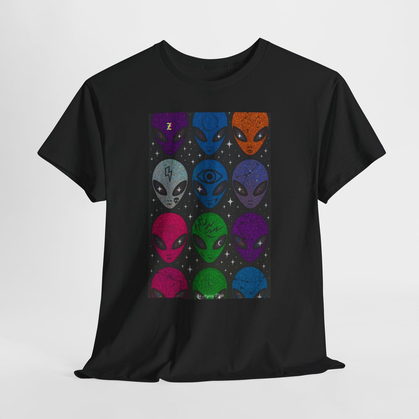 Los Angelez Made x Y2K Alien Sticker Sheet Unisex Heavy Cotton T-Shirt