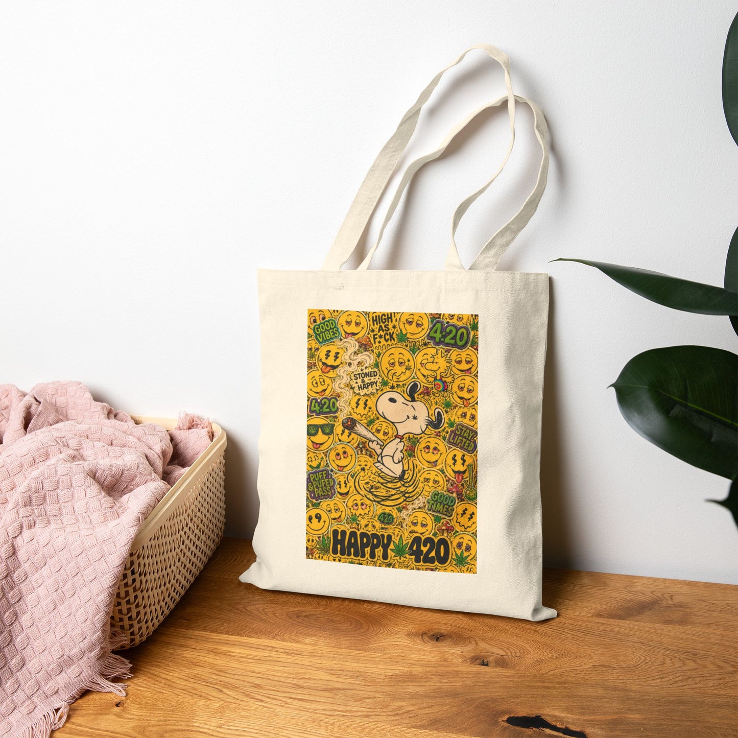 Los Angelez Made x 420 Happy Snoopy Canvas Tote Bag