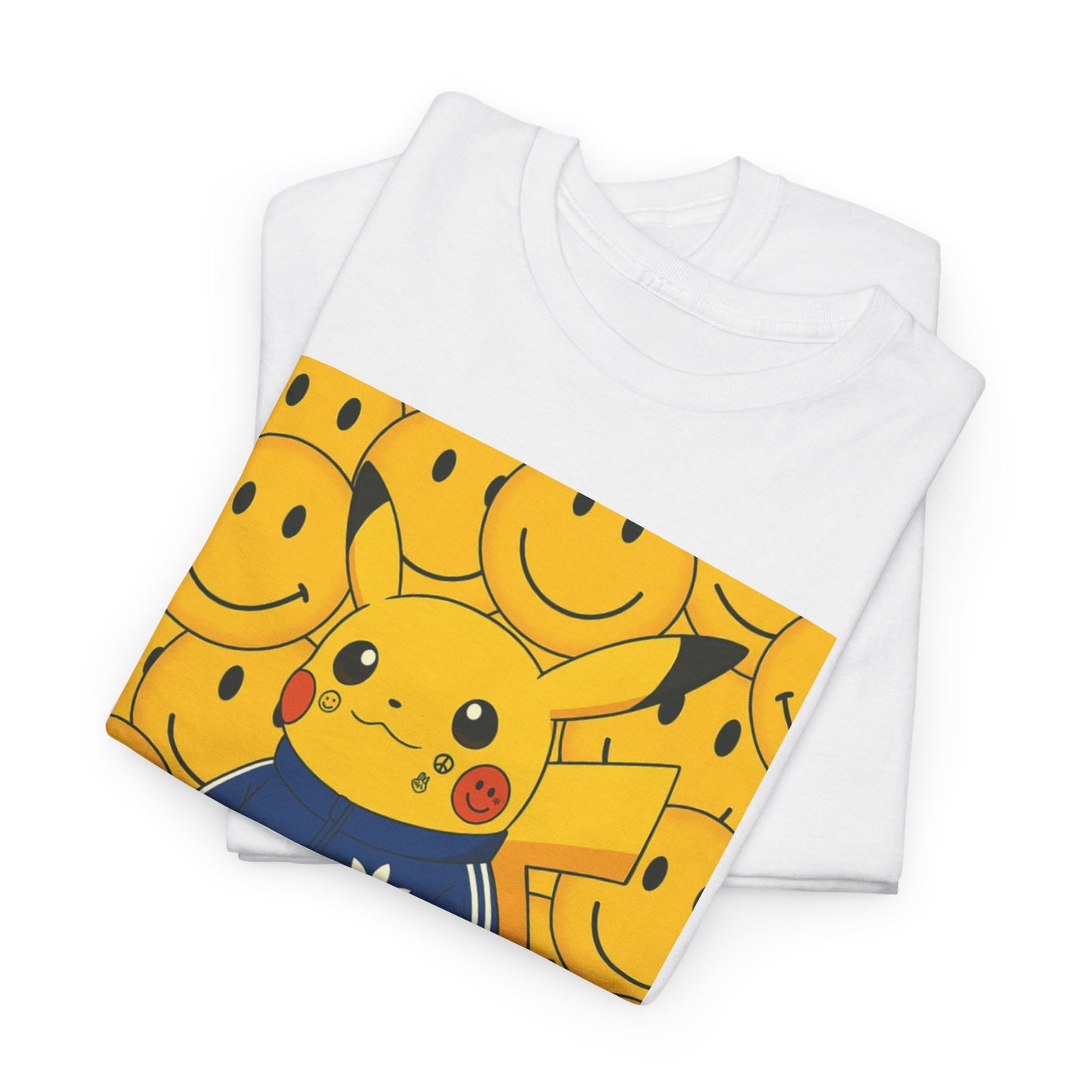 Los Angelez Made x Pika Smiley Face Unisex Heavy Cotton T-Shirt