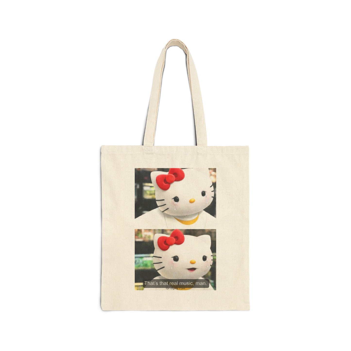 Los Angelez Made x Hello Kitty x Lil B Meme Canvas Tote Bag