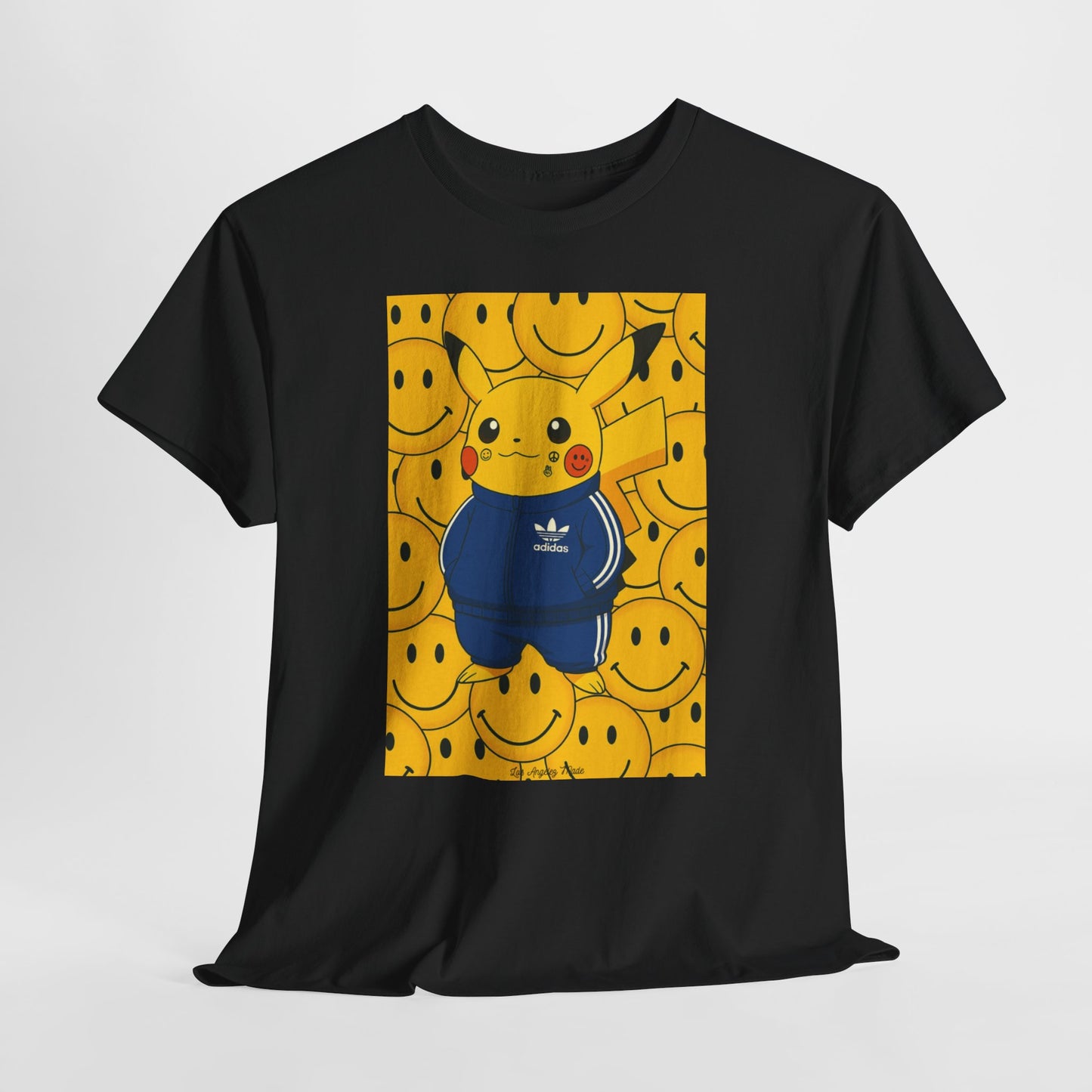 Los Angelez Made x Pika Smiley Face Unisex Heavy Cotton T-Shirt